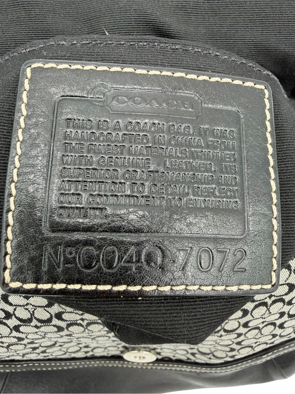 Vintage Y2K Coach Soho Signature Flap Bag Style 7072 Black Gray Jacquard - Picture 10 of 10